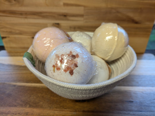 Bath Bomb Basket with green accent